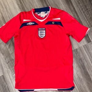 Umbro England 2008-10 Away Jersey kit youth large boys red soccer